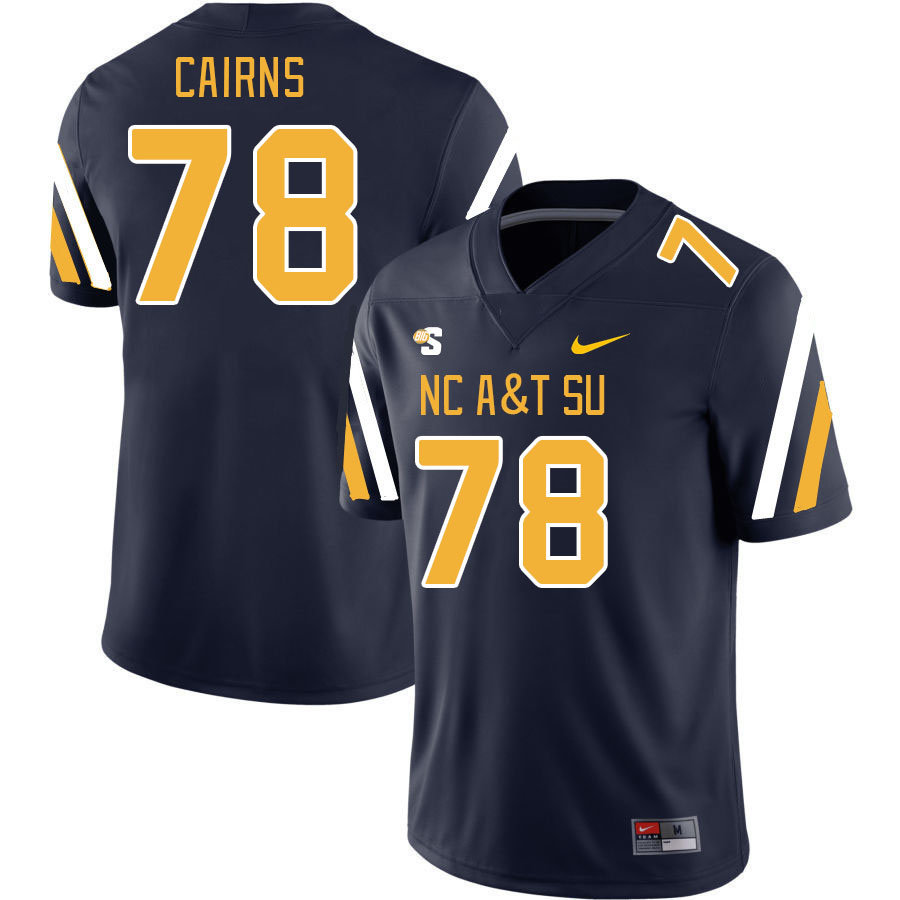 Men-Youth #78 Matthew Cairns North Carolina A&T Aggies 2023 College Football Jerseys Stitched-Blue